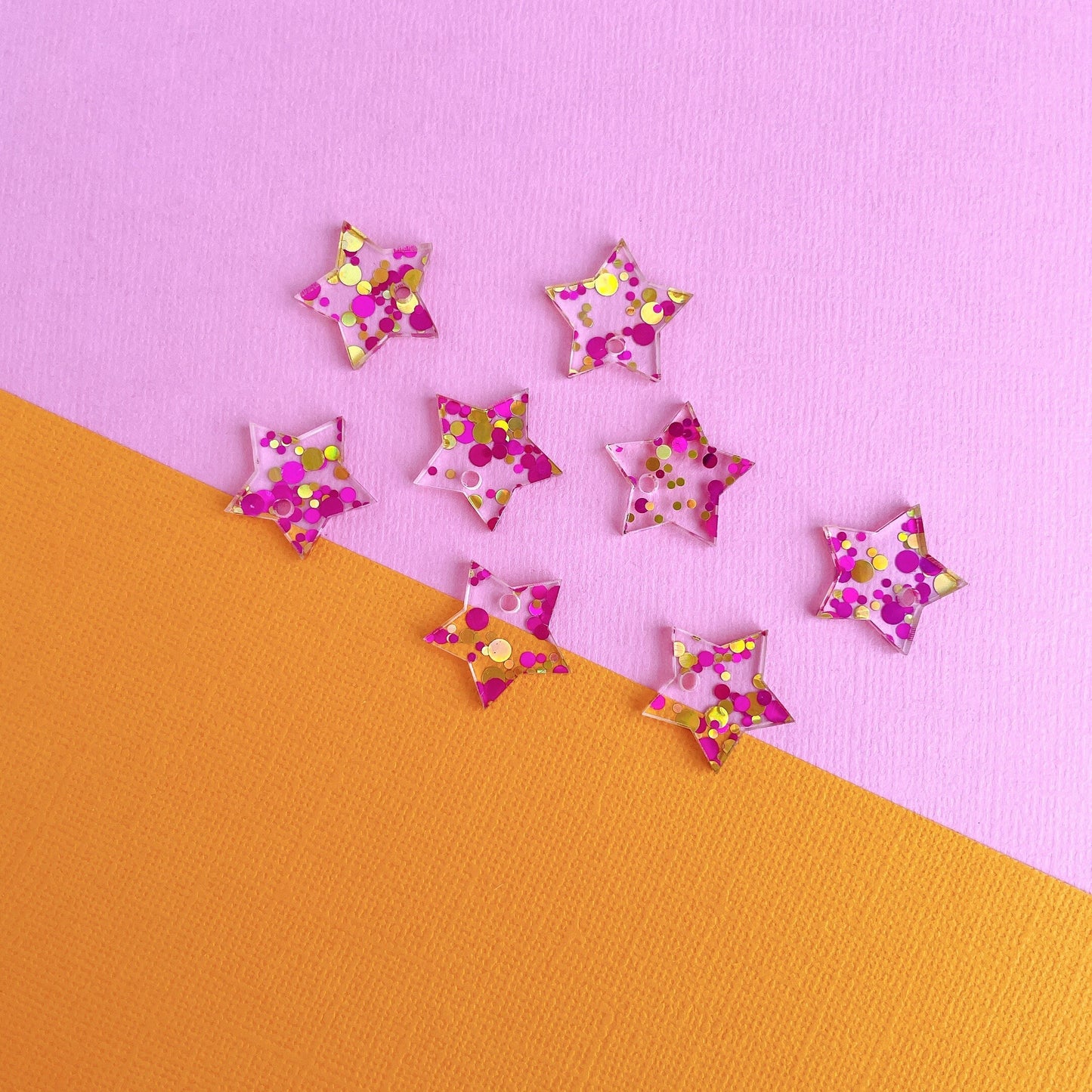 Polka Dot Acrylic Star Earring Blanks