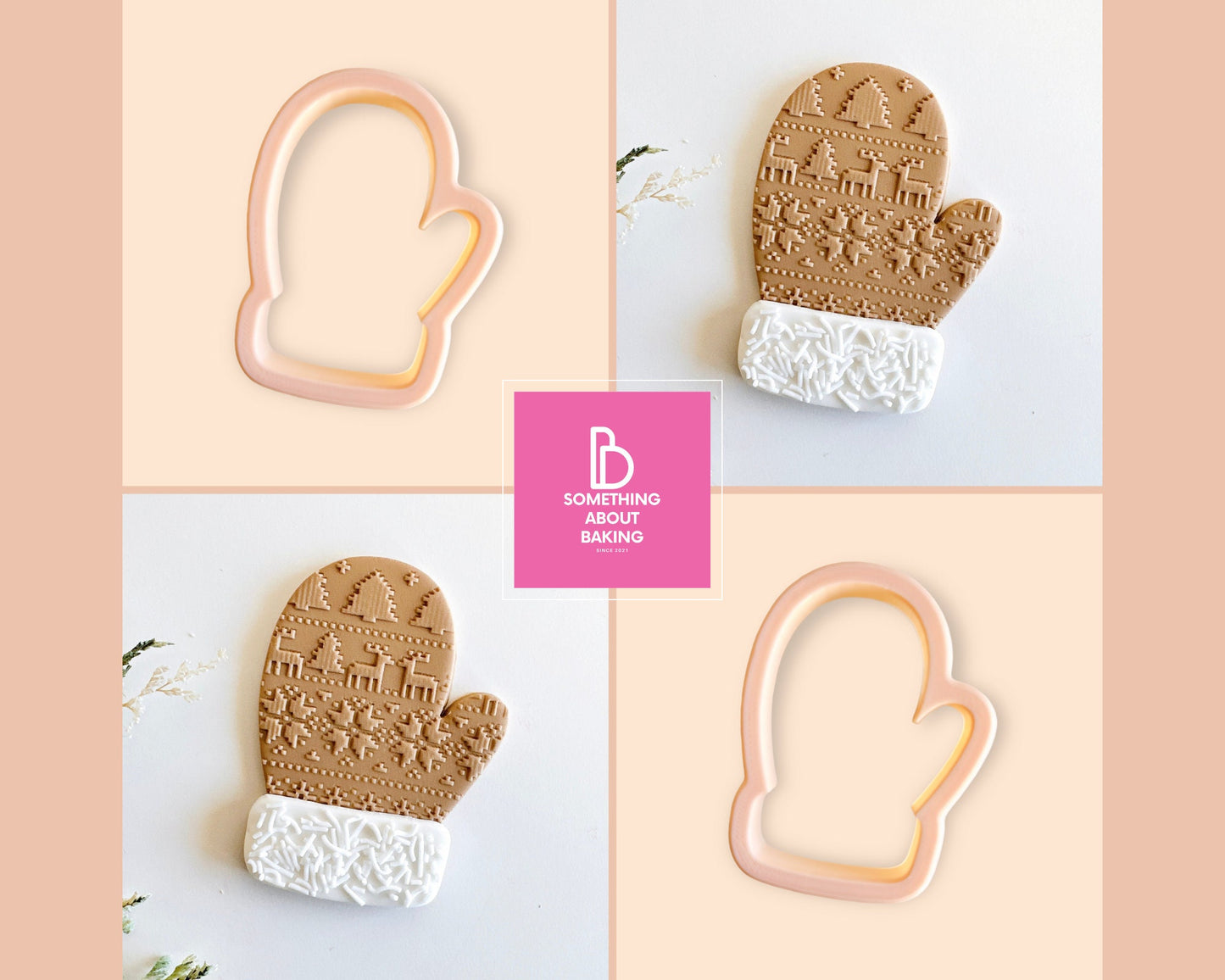 Christmas Mitten Cookie Cutter and Debosser