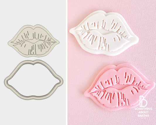 Valentines Lip Cookie Cutter and Debosser