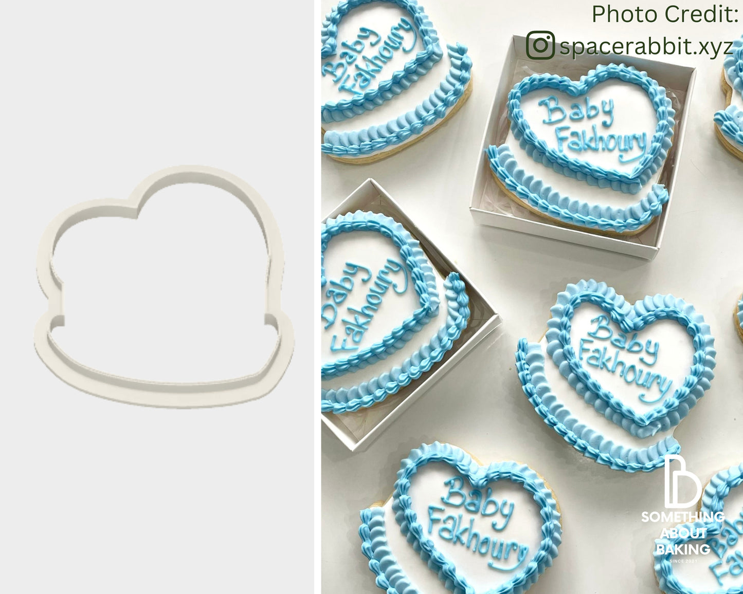 Heart Shape Cake Cookie Cutter and Debosser