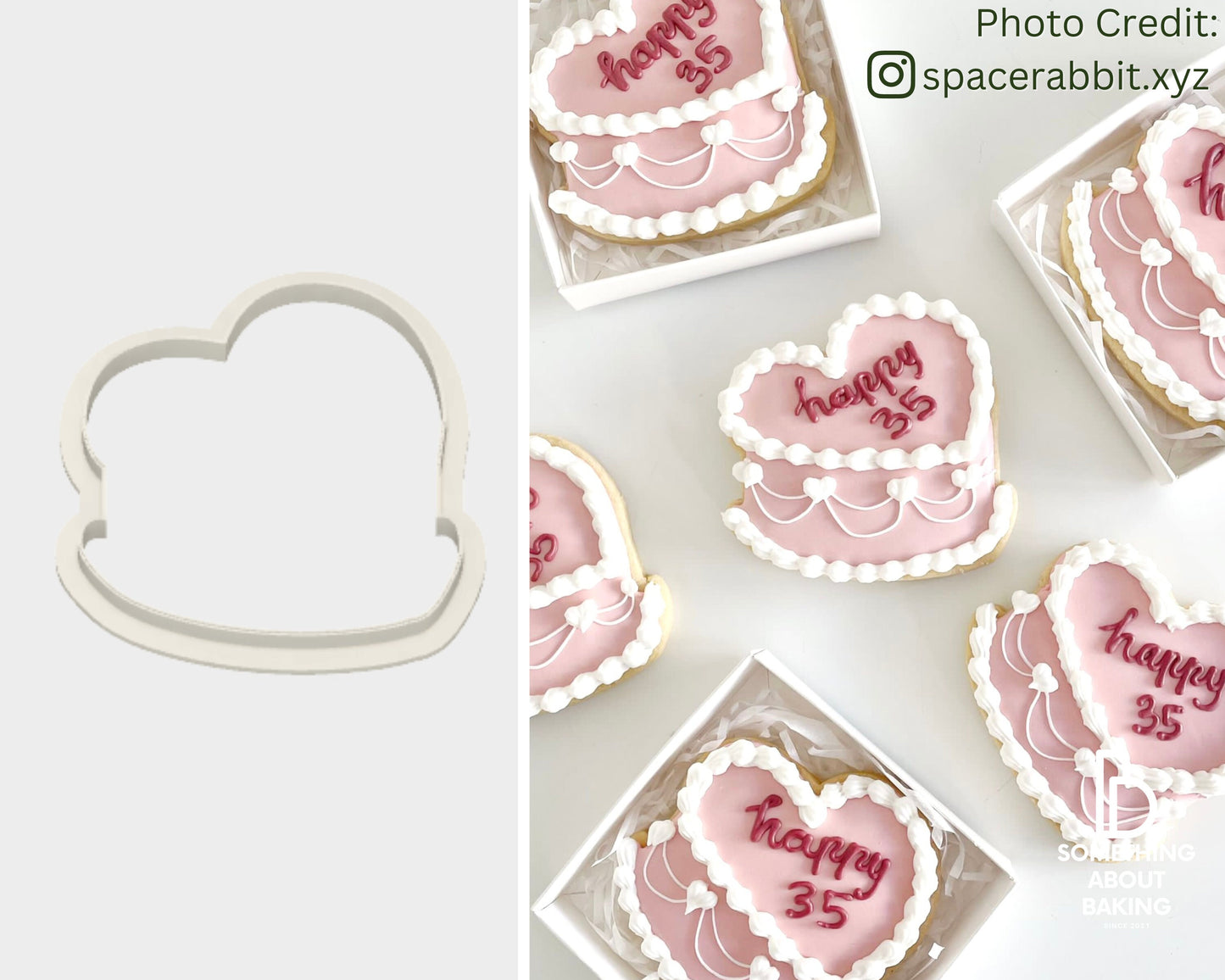 Heart Shape Cake Cookie Cutter and Debosser