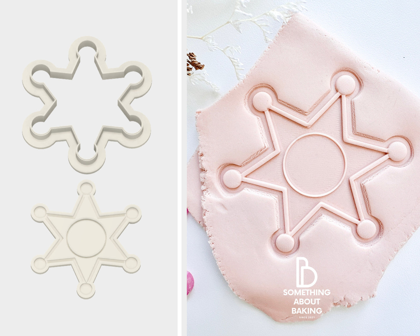 Sheriff Star Badge Cookie Cutter and Debosser