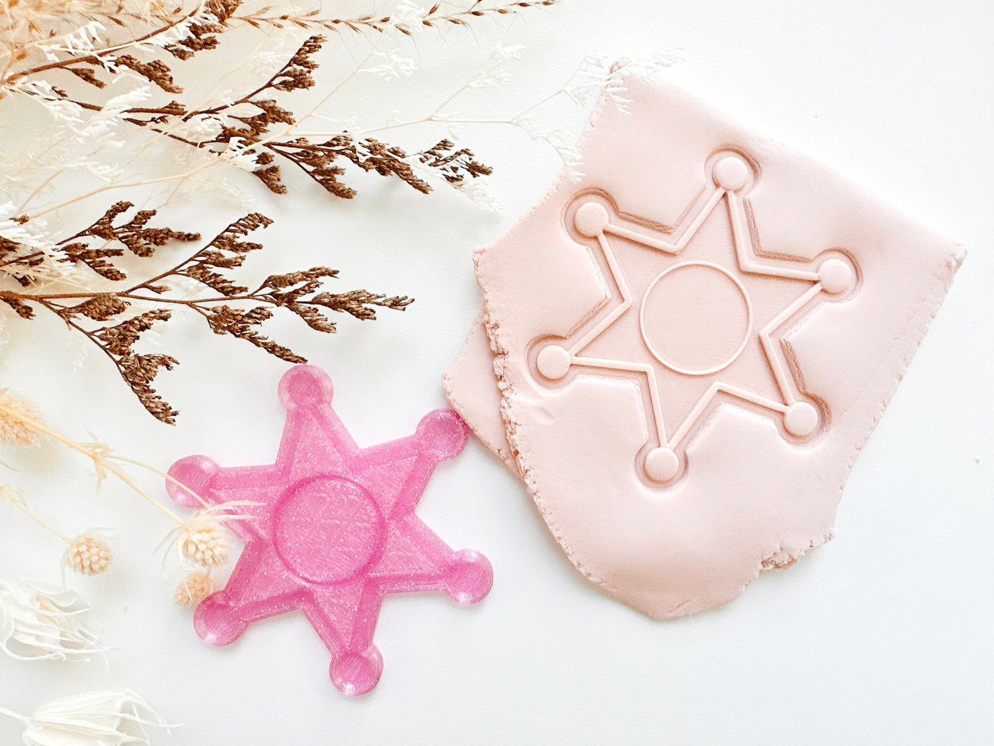 Sheriff Star Badge Cookie Cutter and Debosser