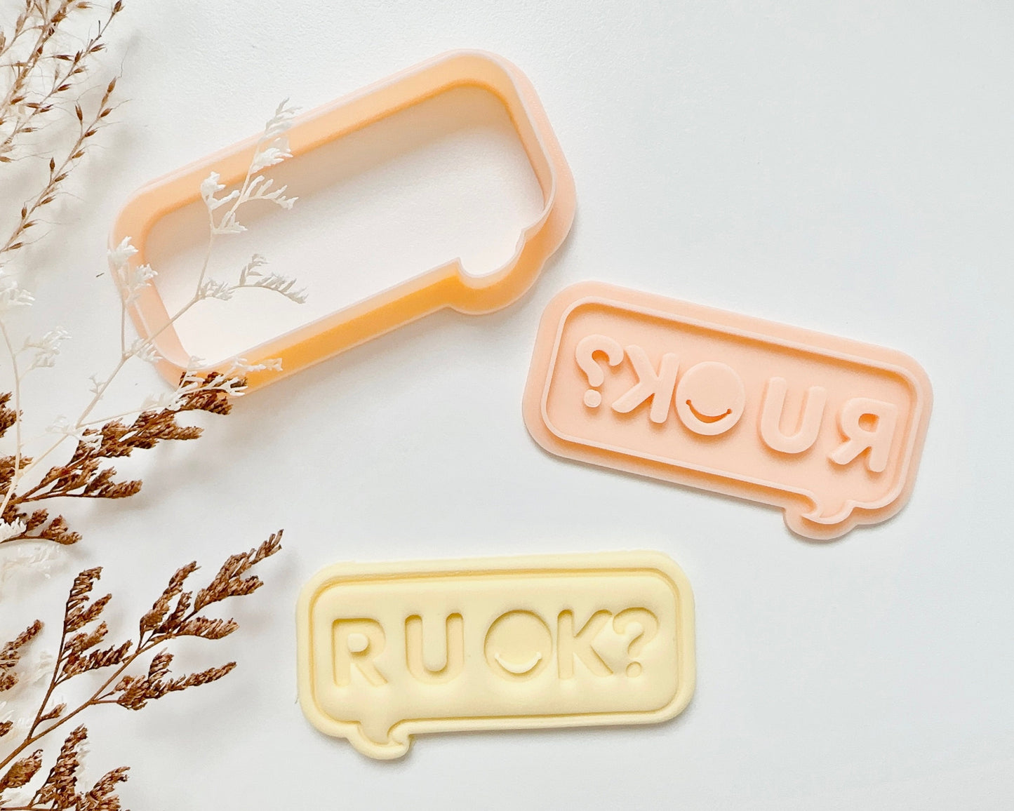 R U OK Cookie Cutter and Debosser / Embosser